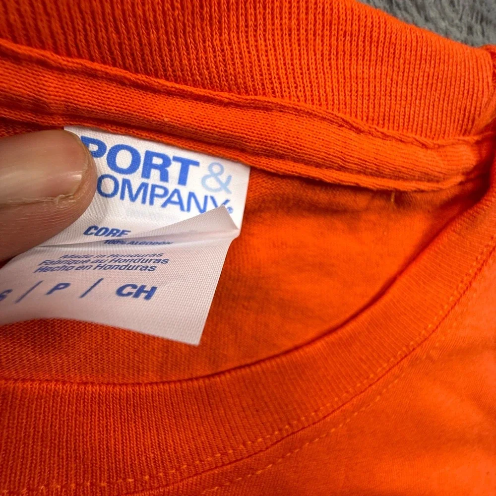 Trader Joe's Crew Employee Work Shirt NWOT Crew Neck Short Sleeve Uni S Orange